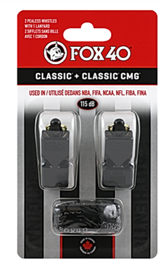 Fox 40 - Pack de 3 sifflets d'arbitre dans un étui avec accessoires